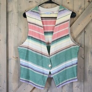 Vintage Gotcha Covered Southwestern Canvas Vest Size Large Excellent